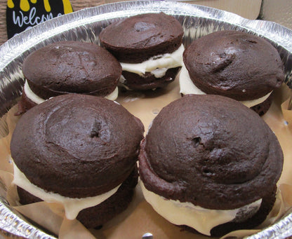 Whoopie Pies, Gluten Free, Dairy Free, Egg Free, Marshmallow, Black Moon Pie, Nut Free, Chocolate Devil Cake, Birthday, Back to School snack