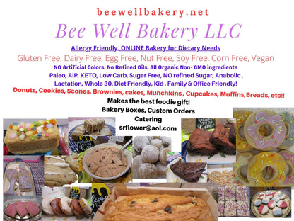 Sugar Free Sampler, Gluten Free, Dairy Free, Egg Free, Erythritol Free, Low calorie, Banana Bread, Red Velvet Cake, Carrot Cake, Brownie