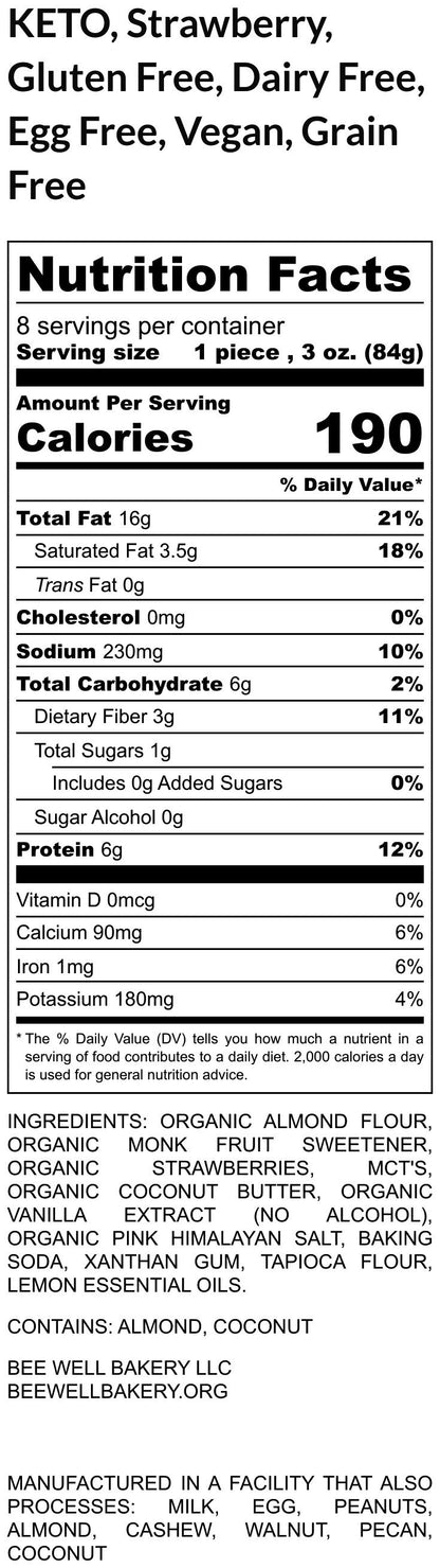 Keto, Strawberry Scone, Sugar Free, Gluten Free, Dairy Free, Egg Free, Berries, Brunch, Vegan, Low Carb, Dessert, Grain Free, No Erythritol