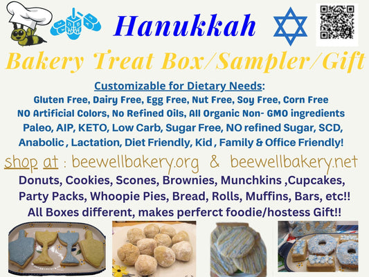 Bakery Box, Hannukah, Gluten Free, Dairy Free, Egg Free, Sampler, Nut Free, Sugar Free, AIP Paleo, KETO, Chanukah Gift, Festival of Lights